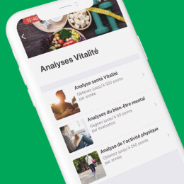 Capture d'écran de l'application Examen de santé Manuvie Vitalité